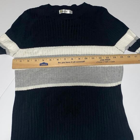 Society 212  Ribbed Long Sleeve Shirt Top Sz Large y2k 2000s 90s Stretch Ruffle - Picture 5 of 7